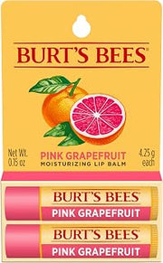 Burt's Bees Lip Balm - Pink Grapefruit, Lip Moisturizer With Responsibly Sourced Beeswax, Tint-Free, Natural Origin Conditioning Treatment, 2 Tubes, 0.15 oz.