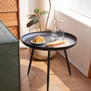 Circular Upright Sofa Side Table Minimalist Living Room Mesa Auxiliar Table Movable Short Nightstands by HYueaph – 60cm×60cm×40cm, Plastic, Black, Model luu038
