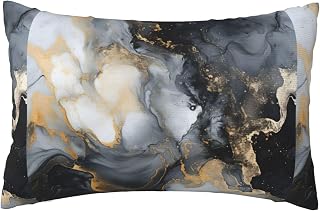 Black Art Marble Texture Throw Pillow Covers Soft Pillowscase Decorative Pillow for Couch Sofa Living Room Bedroom 20x30inches