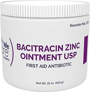 Dynarex Bacitracin Zinc Ointment USP - Treatment for Minor Cuts, Diaper Rash & Burns - 1 Count, 15 oz. Jar
