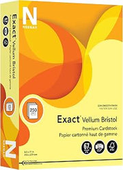 Neenah Exact® Vellum Bristol Card Stock, Canary, Letter (8.5" x 11"), 67 Lb, Pack Of 250