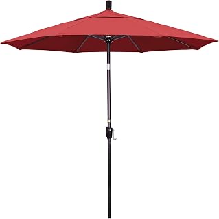 California Umbrella 7.5' Round Aluminum Market Umbrella, Crank Lift
