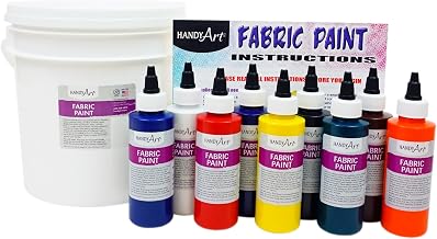 9 color - 4 ounce Fabric Paint Kit by Handy Art – Оnе Расk, Water-Based Paint, Assorted, Pack of 9, Model RPC885060