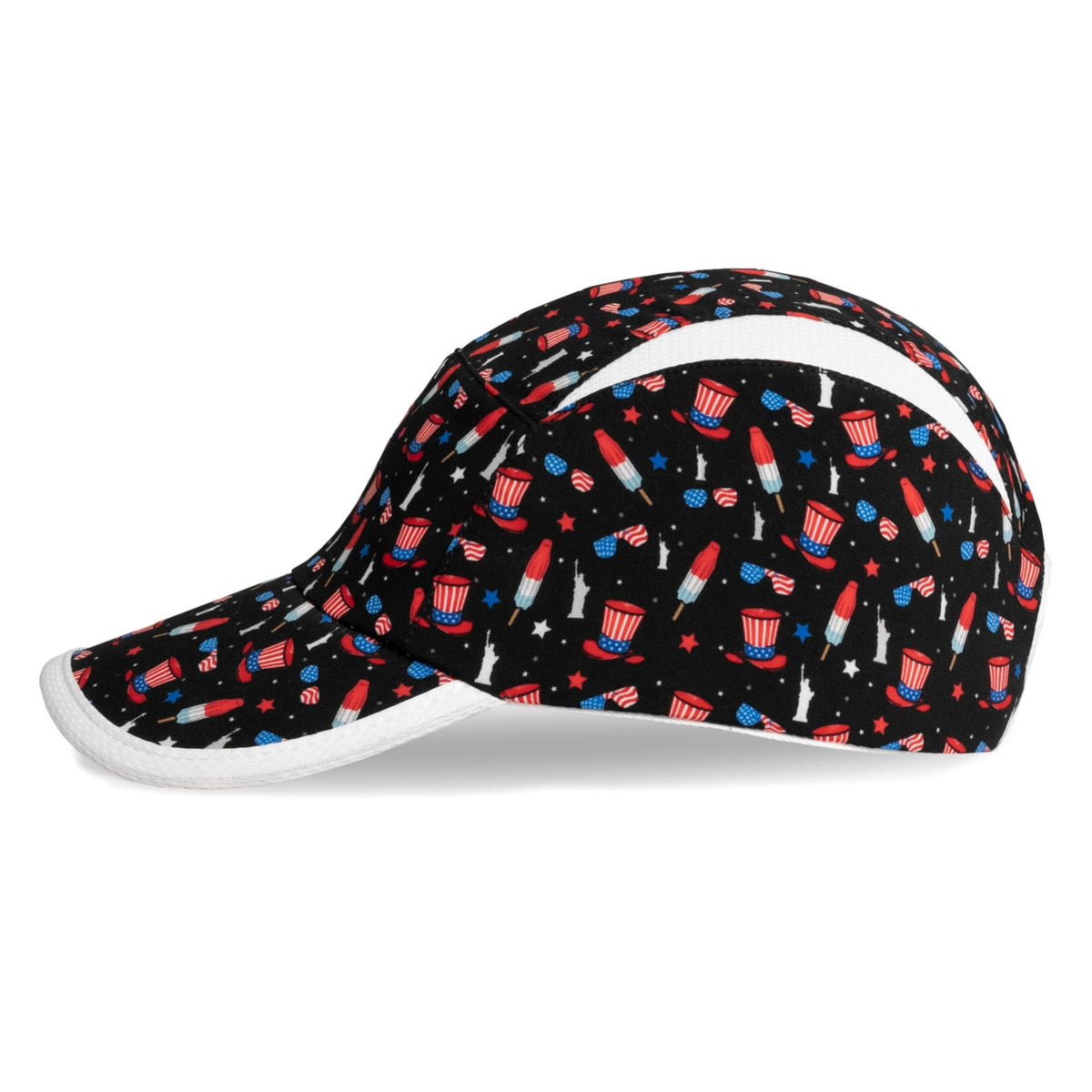 Patriotic USA Running Hat by Headsweats – Polyester, Black/Usa