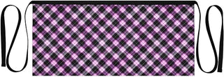 Kitchen Apron Cute Pink Purple Plaid | Unisex Server Apron with 3 Pockets, Adjustable for Waiters, Gardeners, Kitchen, BBQ, Painting and Restaurant Work