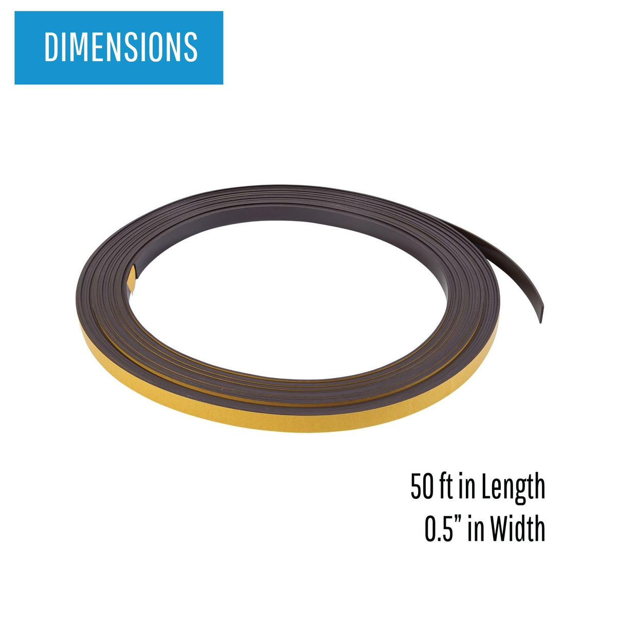 MasterVision 1 / 0.5" x 50' / Black Magnetic Tape
