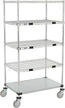 Nexel Open Sided Wire Exchange Truck, 4 Wire, 1 Galvanized Shelf, 800 Lb Cap, 36x18x69