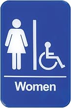 Winco 6" x 9" Blue Information Sign, Women
