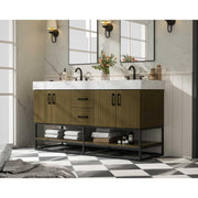 Caroline Bathroom Vanity Chestnut Brown by Lighting Design – Wood, Chestnut Brown, Model VF29260DMCB