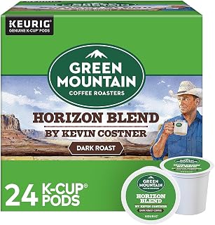 Green Mountain Coffee Roasters Horizon Blend by Kevin Costner Coffee, Keurig K-Cup Pod, Dark Roast, 24/Carton (5000379575)