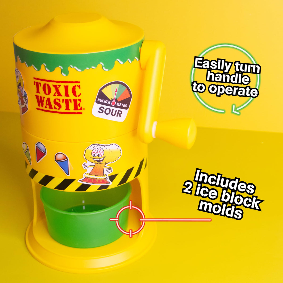 Toxic Waste Mini Snow Cone Machine by Hawaiian Shaved Ice – Mini, Yellow, Model S202-TW