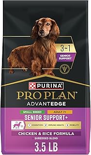 Purina Pro Plan AdvantEDGE Senior Support Plus Small Breed Shredded Blend Chicken and Rice Formula Dry Dog Food - 3.5 lb Bag