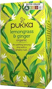 Pukka Herbal Teas Lemongrass and Ginger Caffeine Free, 20 count
