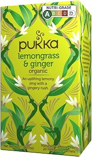 Pukka Herbal Teas Lemongrass and Ginger Caffeine Free, 20 count