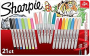 Sharpie Permanent Markers, Fine and Ultra-Fine Point, Assorted, 21 Count