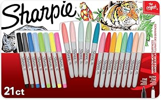 Sharpie Permanent Markers, Fine and Ultra-Fine Point, Assorted, 21 Count