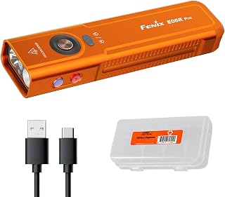 Fenix E06R Pro 1600 Lumens 4-in-1 Flat EDC Flashlight with UV Light (Orange)