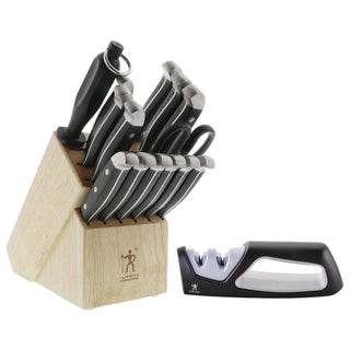 Statement 15-pc Knife Block Set with sharpener by HENCKELS – 15-pc with sharpener, Steel, Natural, Model 13550-115