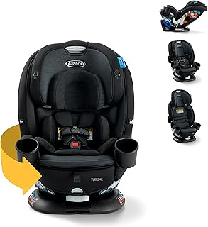 Graco Turn2Me 3-in-1 Rotating Convertible Car Seat, Cambridge, Rear-Facing Rotation Only, Forward-Facing Mode, Highback Booster Up to 100 lbs, Adjustable Headrest & Harness, Steel Reinforced Frame