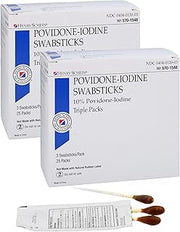 Henry Schein 10% Povidone Iodine Swabstick 3's, Sterile Antiseptic, 50 Ct