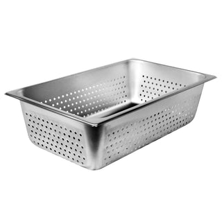 full size 6" deep perforated 24 gauge steam pans by Thunder Group – 20.87x12.80x5.91, Stainless Steel, Silver, Model STPA3006PF