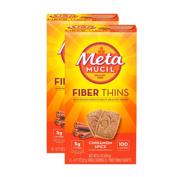 Fiber Thins by Metamucil – 9.3 Ounce (Pack of 8), Brown, Pack of 8