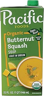 Pacific Foods Light in Sodium Organic Butternut Squash Soup, 32 oz Carton