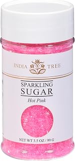 India Tree Hot Pink Sparkling Sugar, 3-1/2 oz.
