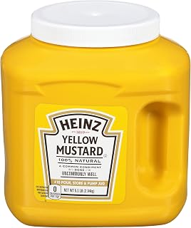 HEINZ Yellow Mustard Jug 6.5 Pound (6lb Jugs, Pack of 6)