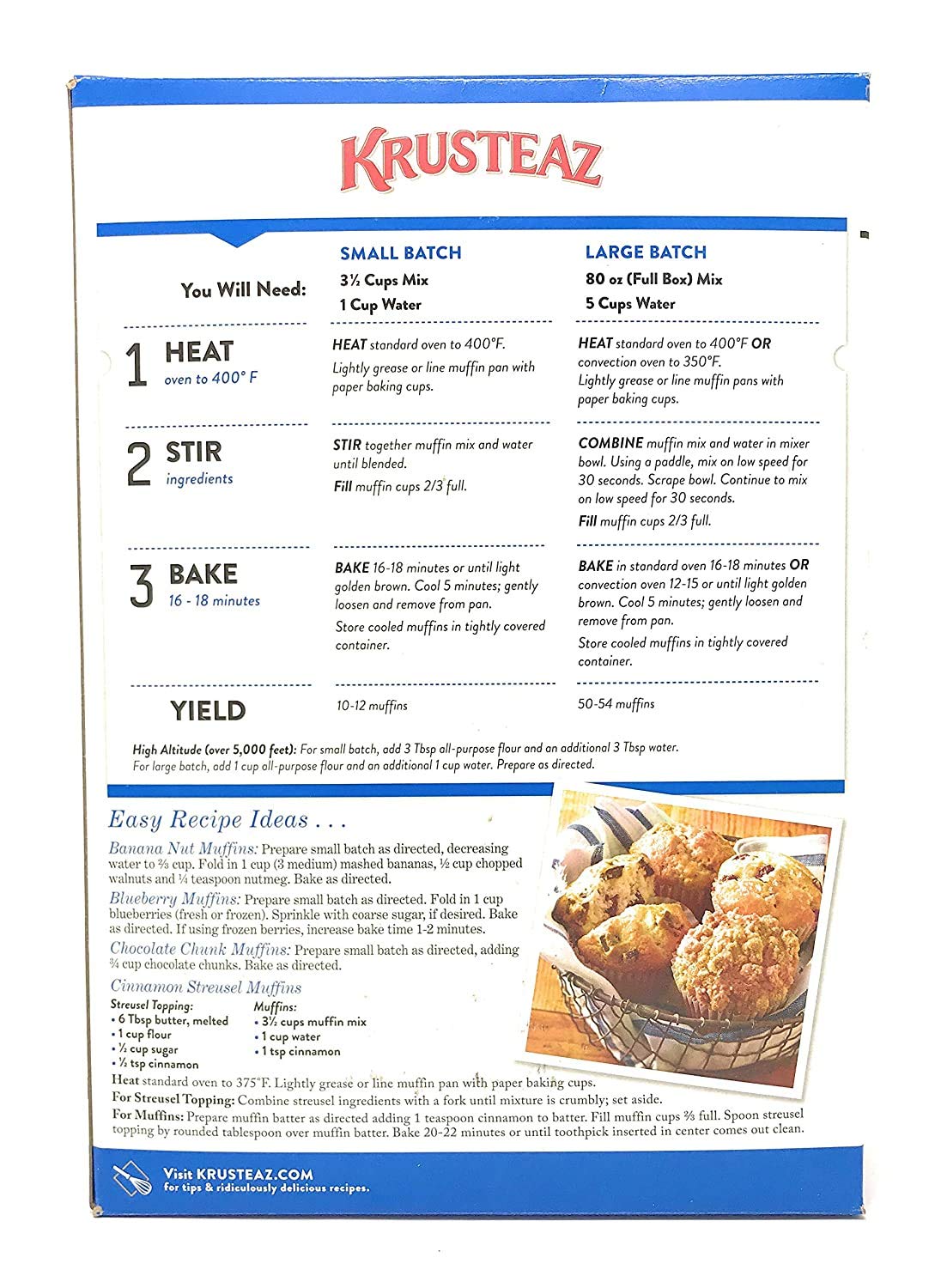 Professional All Purpose Muffin Mix by Krusteaz – 80 Ounce (Pack of 1), Model 734-0120