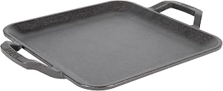 Lodge 11" Cast Iron Square Griddle - Chef Collection - For Indoor & Outdoor Cooking - Superior Heat Retention - Durable Cast Iron - Seasoned Kitchen Griddle