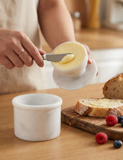 Radicaln Marble Butter Keeper, 4.25 Inches, White