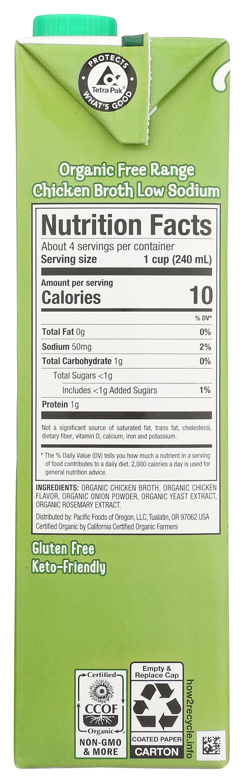 Organic Free Range Low Sodium Chicken Broth by Pacific Foods – 32 Fl Oz (Pack of 1), No Color, Model 31321