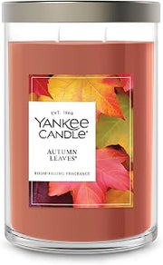 Yankee Candle Large Tumbler Scented Candle with up to 80 Hour Burn Time, Premium Plant Wax Blend for Consistent Burn, 20 oz Tumbler Candle with Room Filling Fragrance, Autumn Leaves