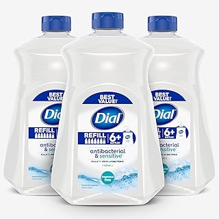 Dial Antibacterial Liquid Hand Soap, Fragrance Free, 52 fl oz, 3-Pack