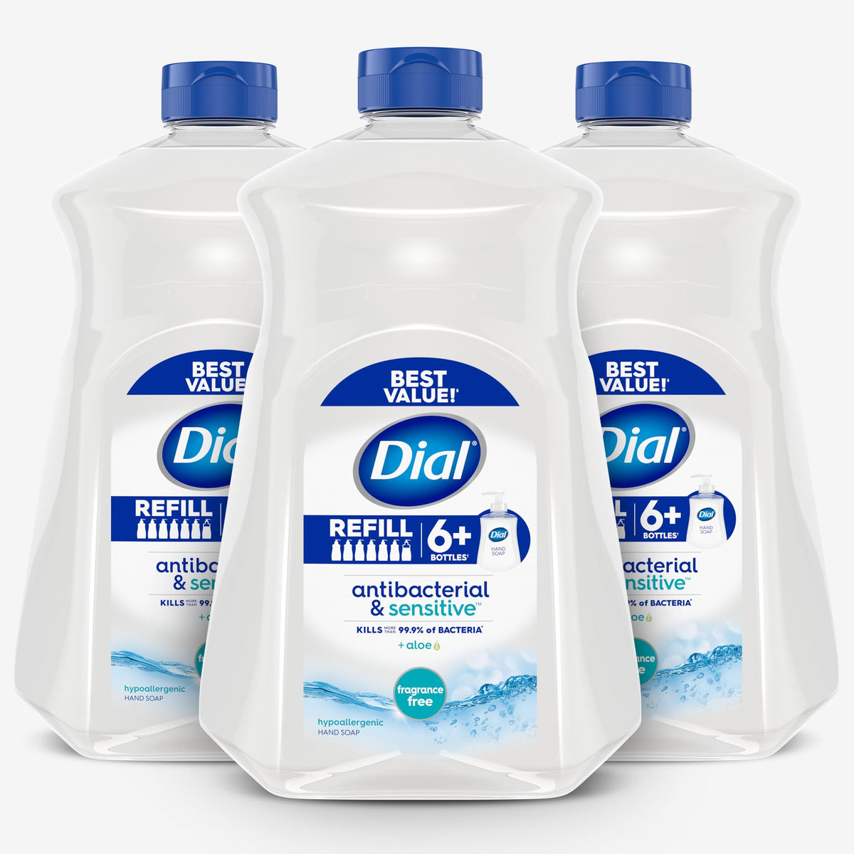 Antibacterial Liquid Hand Soap by Dial – 52 Fl Oz (Pack of 3), Clear, Pack of 3, Model 3114115