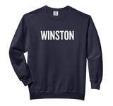 WINSTON Comfort Colors Adult Sweatshirt by WINSTON Name Text Desings – Cotton Blend, Black, Model PY5A4QB0X0C