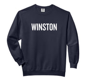 WINSTON Comfort Colors Adult Sweatshirt by WINSTON Name Text Desings – Cotton Blend, Black, Model PY5A4QB0X0C