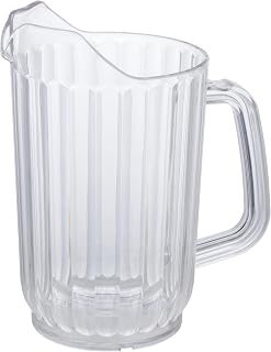 Winco 32 oz Clear Plastic Water Pitcher | Dishwasher safe, BPA-free, Restaurant service, Great for Water, Iced Tea, Lemonade and Juice