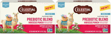Hibiscus Punch Prebiotic Blend Wellness Tea by Celestial Seasonings – 16 Count (Pack of 2), Pack of 2