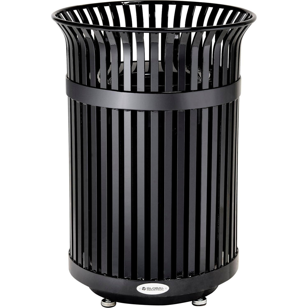 Global Industrial 36 Gallon Outdoor Heavy-Duty Slatted Steel Trash Can – Product Details
