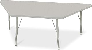 Jonti-Craft Berries 6443JCE000 Trapezoid Activity Tables - 30" X 60", E-Height - Freckled Gray/Gray/Gray