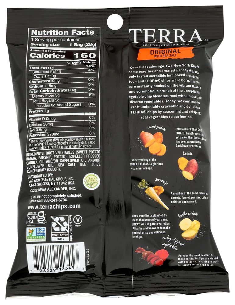 Exotic Vegetable Chips by Terra – 1 Count (Pack of 24), Model HED-001C