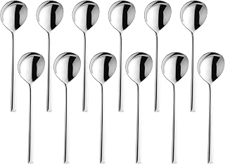 Amefa Metropole Soup Spoon, 18/10 Stainless Steel, Mirror Finish, 7.4 Inch, Set of 12