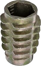 E-Z LOK Knife Threaded Insert for Soft Wood, Zinc Hex-Flush Thread Inserts M8-1.25 Internal Threads, 20mm Length Pack of 25