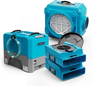 ALORAIR 1 x Commercial Dehumidifier, 2 x Air Movers and 1 x Air Scrubber Combo Package, Water Damage Restoration Equipment, Blue