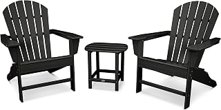 Polywood South Beach 3-Piece Adirondack Chair Set with Side Table