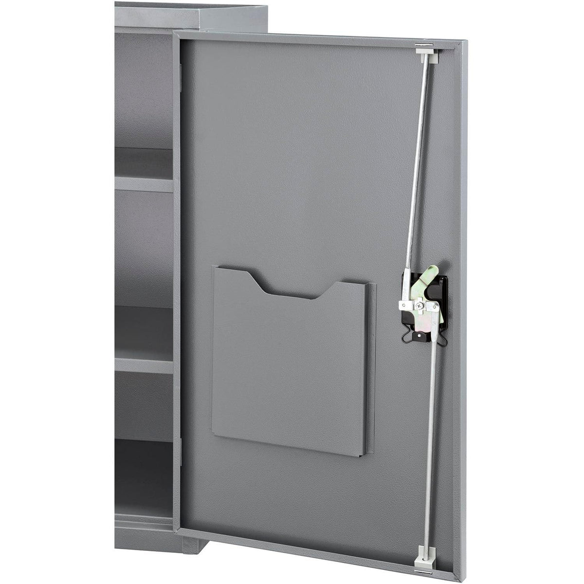 Wall Mount Storage Cabinet with Locking Recessed Handle by Global Industrial – Alloy Steel, Gray, Model 269877GY