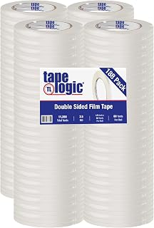 Tape Logic (188 Rolls) 1/4 Inch x 60 Yards, White Multipurpose Double Sided Film Tape, for Splicing, Crafts, General Purpose Mounting and Office Use