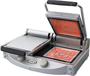 Cadco Double Clamshell Grill, Clear Glass-Ceramic Grill Surface